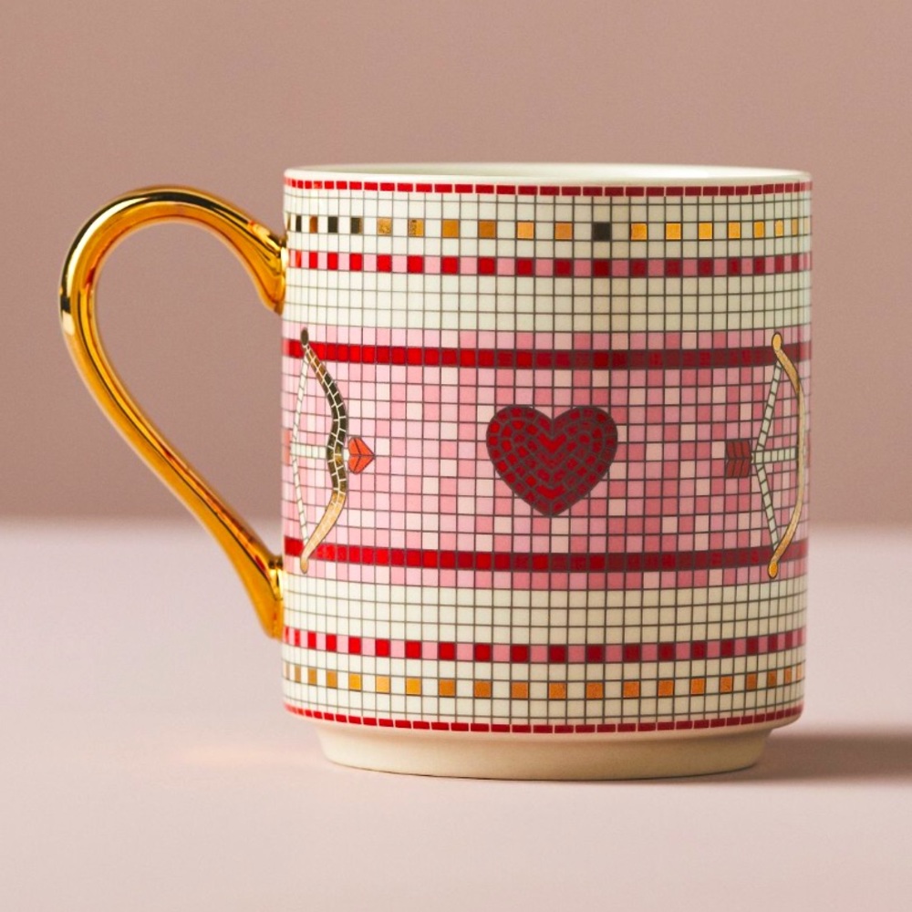 LAST ONE‎ 🔥 Bistro Tile stoneware mug Valentines Day edition